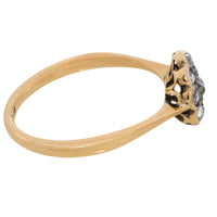 Edwardian old cut and rose cut diamond cluster ring