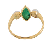 Vintage jade and pearl ring