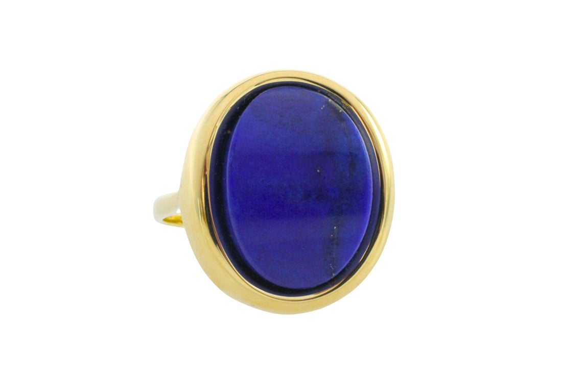 Lapis lazuli ring in 14 carat gold-Rings-The Antique Ring Shop