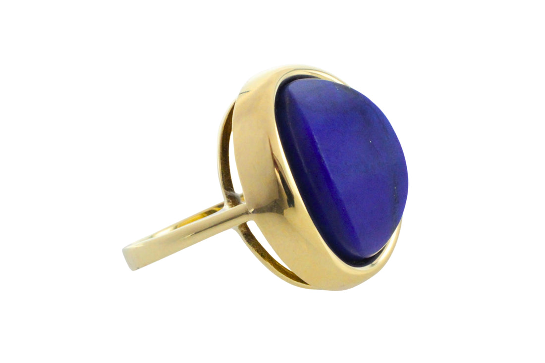 Lapis lazuli ring in 14 carat gold-Rings-The Antique Ring Shop