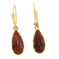 Garnet pendant earrings in 14 carat gold