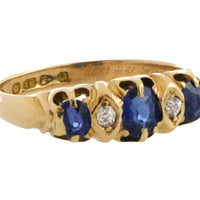 Victorian sapphire and diamond ring from 1897