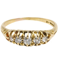 Edwardian five stone old cut diamond ring