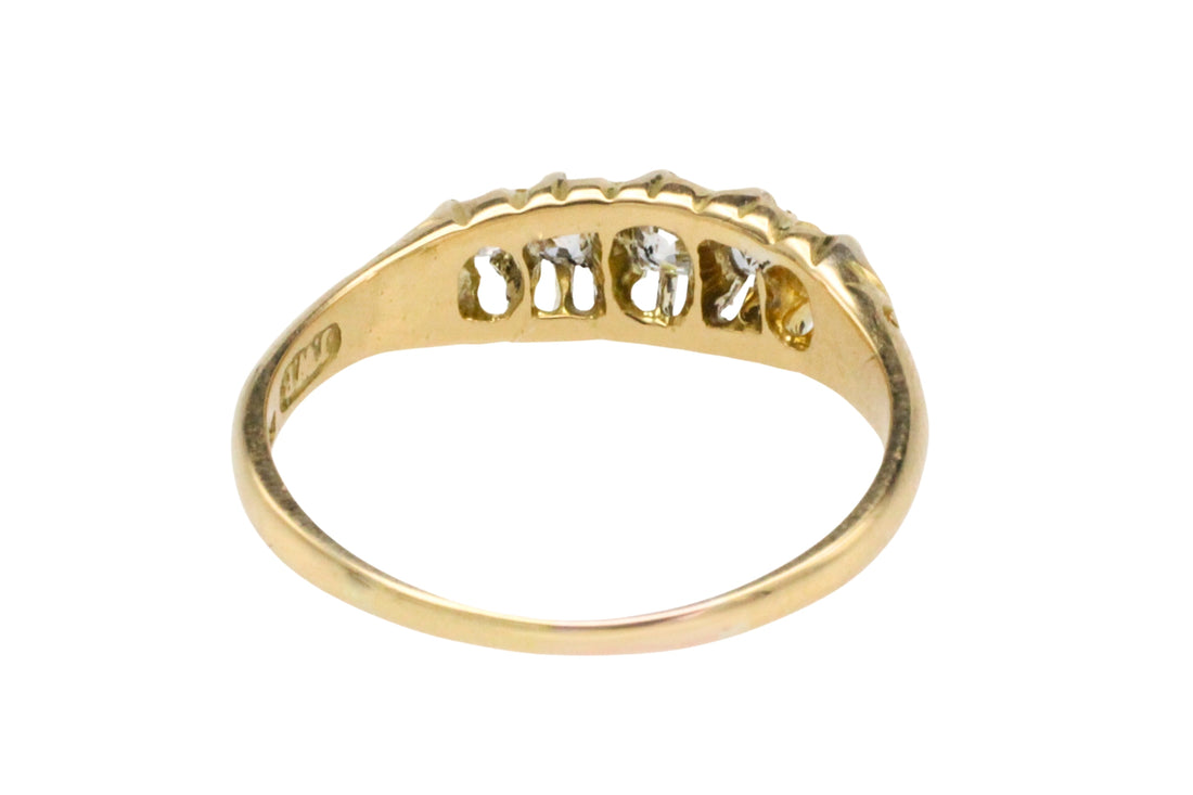 Edwardian five stone old cut diamond ring