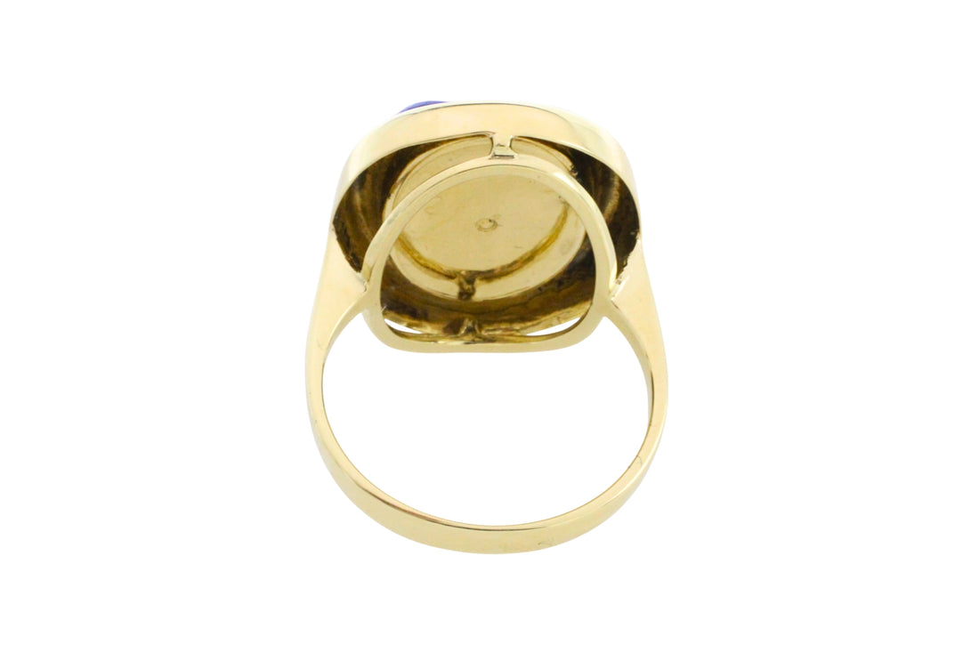 Lapis lazuli ring in 14 carat gold-Rings-The Antique Ring Shop