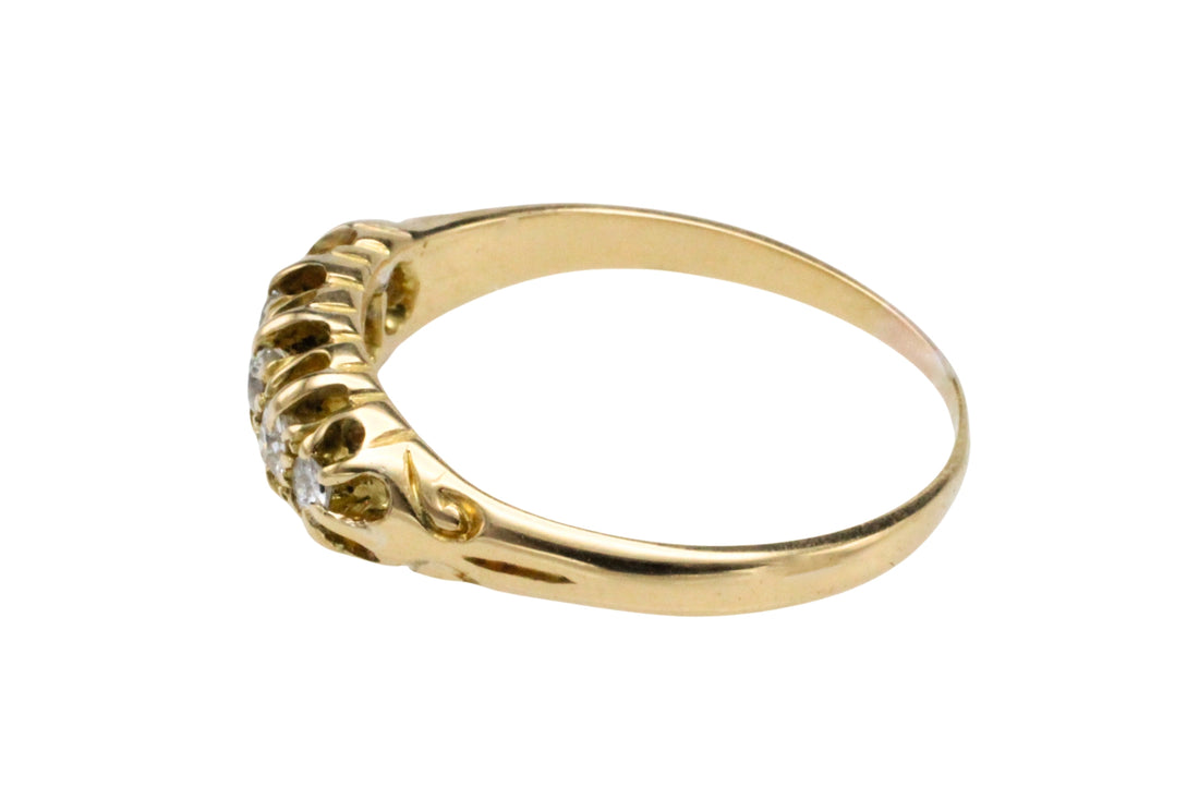 Edwardian five stone old cut diamond ring