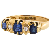 Victorian sapphire and diamond ring from 1897