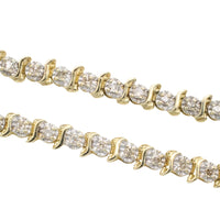 Vintage diamond bracelet in yellow and white gold-Bracelets-The Antique Ring Shop