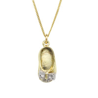 18 carat gold slipper pendant and chain