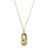 18 carat gold slipper pendant and chain