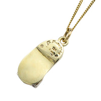 18 carat gold slipper pendant and chain
