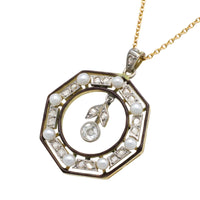Belle Epoque pendant with diamonds and pearls