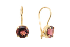 Garnet earrings in 14 carat gold-Earrings-The Antique Ring Shop