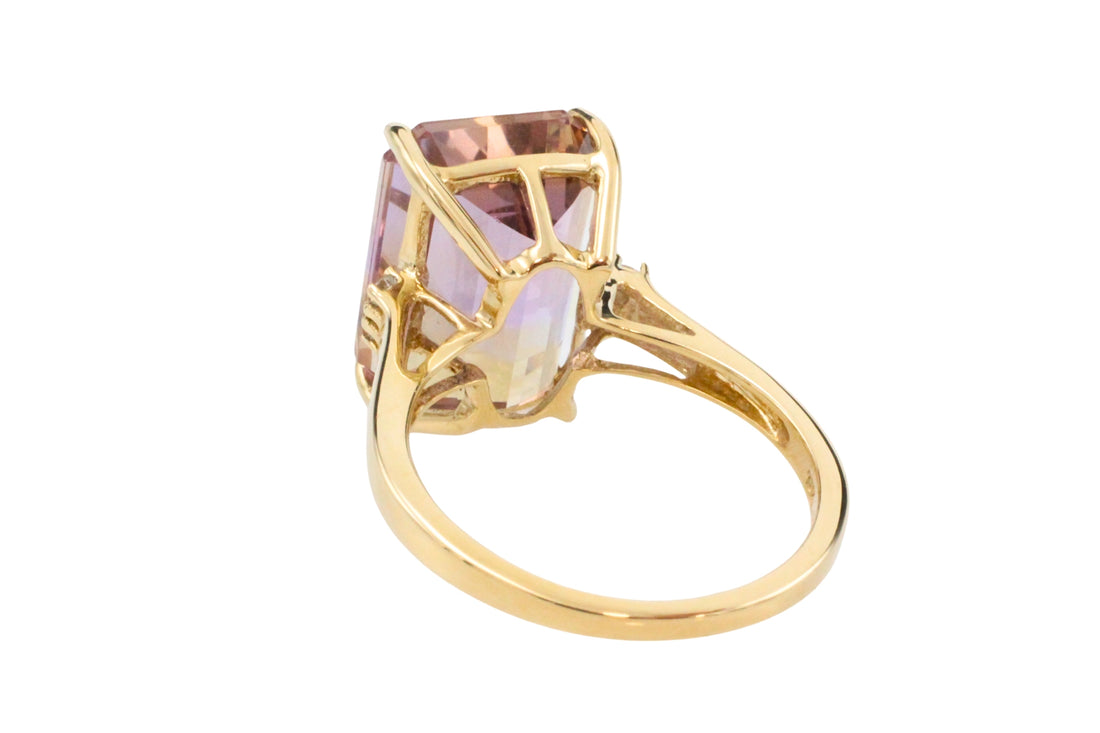 Amatrine and diamond ring