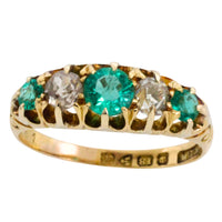 Edwardian emerald and diamond ring from 1908-Antique rings-The Antique Ring Shop