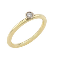 Diamond solitaire ring in 14 carat gold