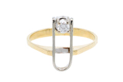 Diamond ring in yellow and white gold-Vintage Rings-The Antique Ring Shop