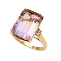 Amatrine and diamond ring