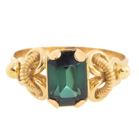 Ornate tourmaline ring in 18 carat gold
