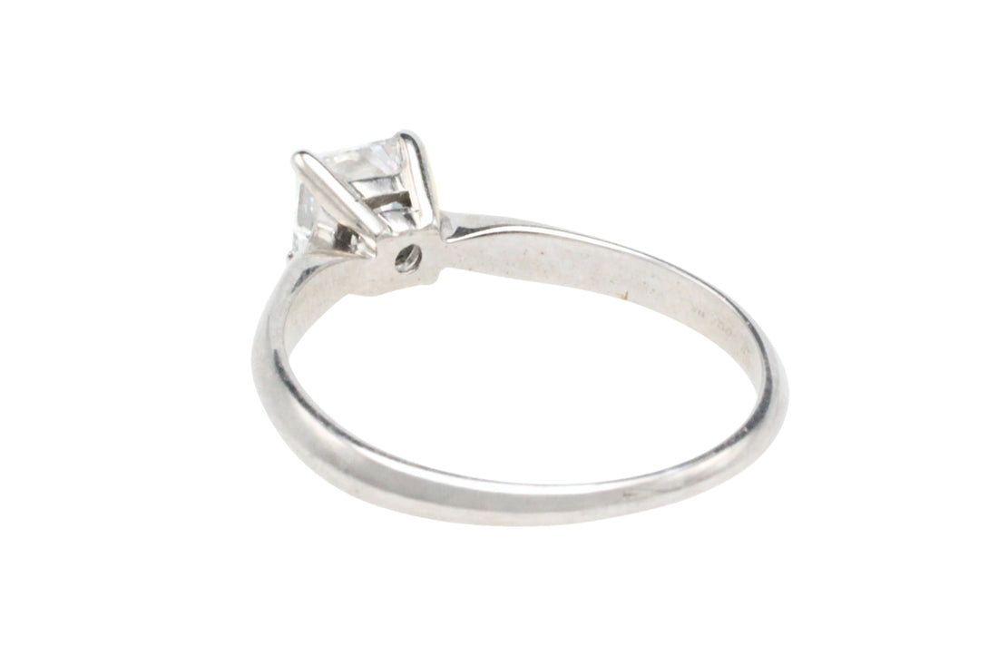 Princess cut diamond ring in white gold