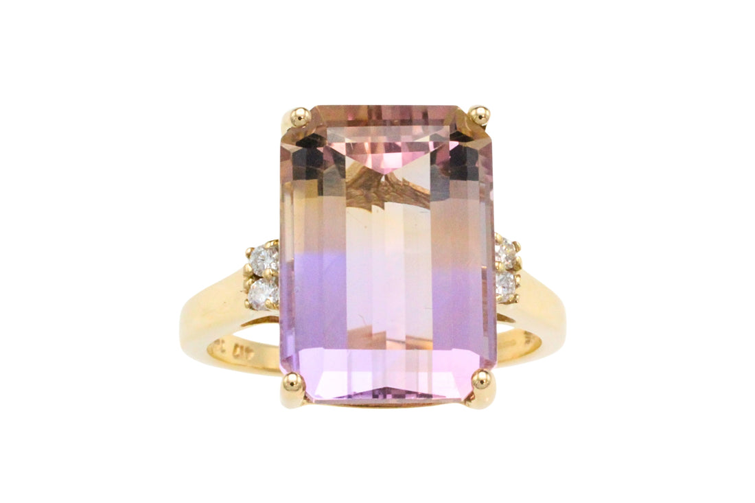 Amatrine and diamond ring