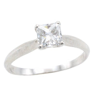 Princess cut diamond ring in white gold