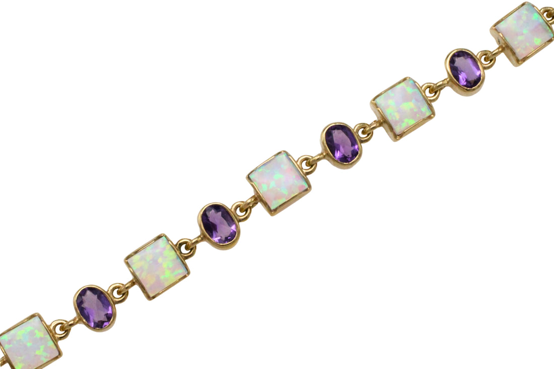 Opal and amethyst bracelet