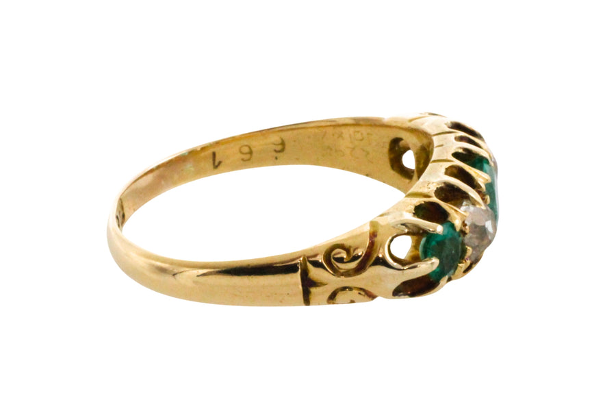 Edwardian emerald and diamond ring from 1908-Antique rings-The Antique Ring Shop