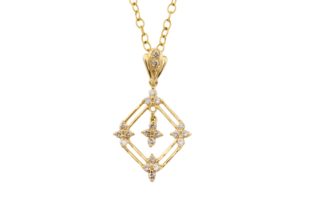 18 karaat gouden hanger met diamanten