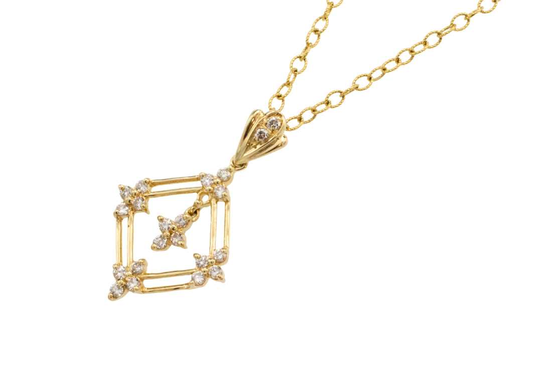 18 karaat gouden hanger met diamanten