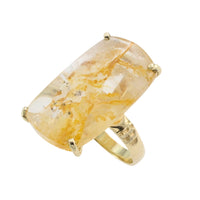 Large rock crystal ring in 14 carat gold-Vintage Rings-The Antique Ring Shop