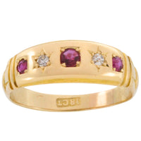 Victorian ruby and diamond gypsy ring