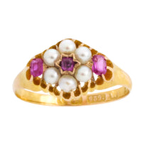 Ring met robijn en parel uit 1872