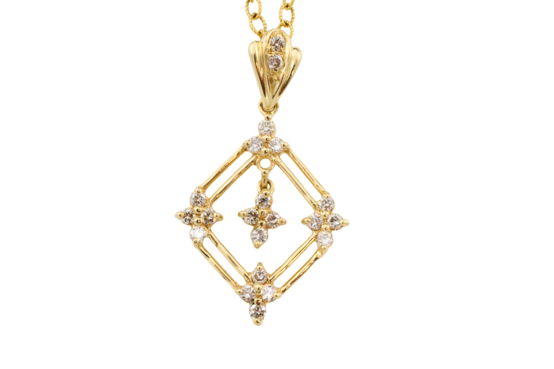 18 karaat gouden hanger met diamanten