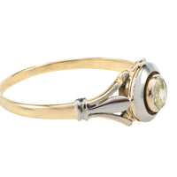 Rose diamond 18 carat white and yellow gold ring