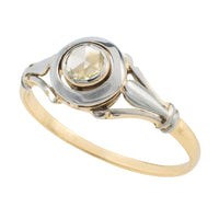Rose diamond 18 carat white and yellow gold ring