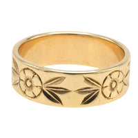 Vintage ring met bloemmotief