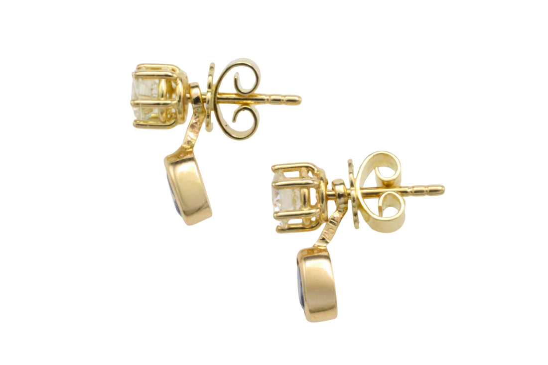Diamond studs with detachable sapphires