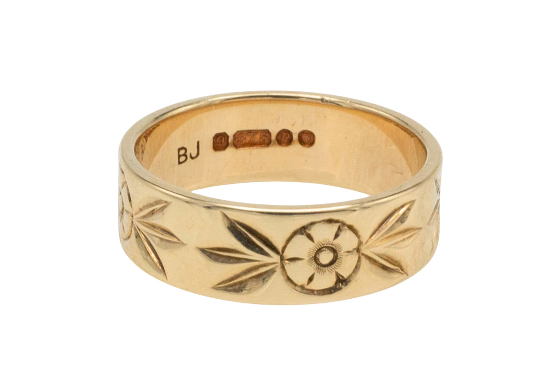 Vintage ring met bloemmotief
