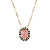 Rhodochrosiet en diamanten hanger van 18 karaat goud