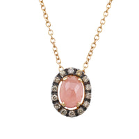 Rhodochrosiet en diamanten hanger van 18 karaat goud