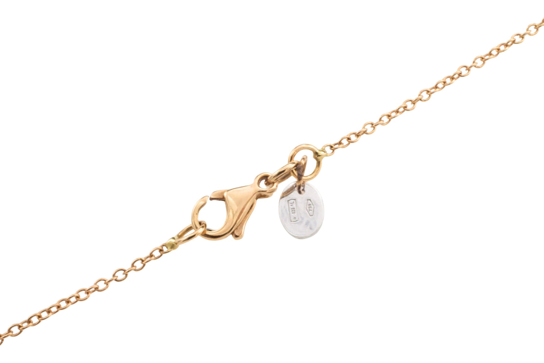 Rhodochrosiet en diamanten hanger van 18 karaat goud