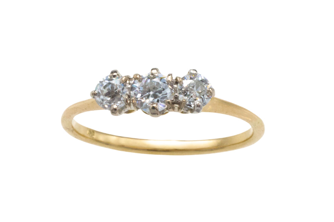 Edwardian old cut diamond ring in 18 carat gold