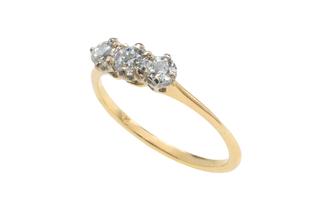 Edwardian old cut diamond ring in 18 carat gold