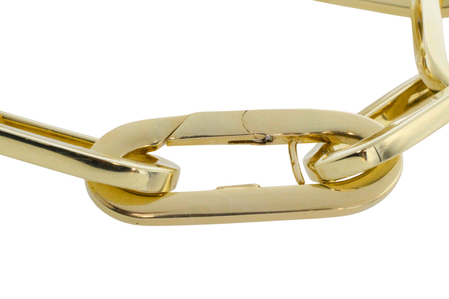 Paper clip bracelet in 14 carat gold