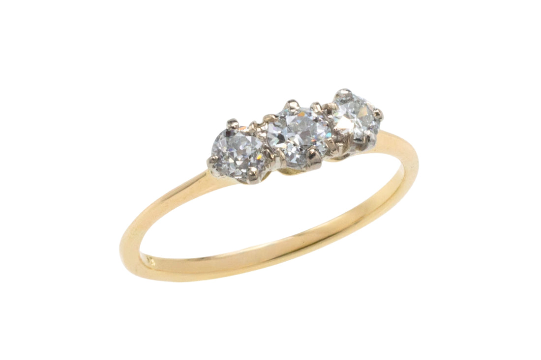 Edwardian old cut diamond ring in 18 carat gold