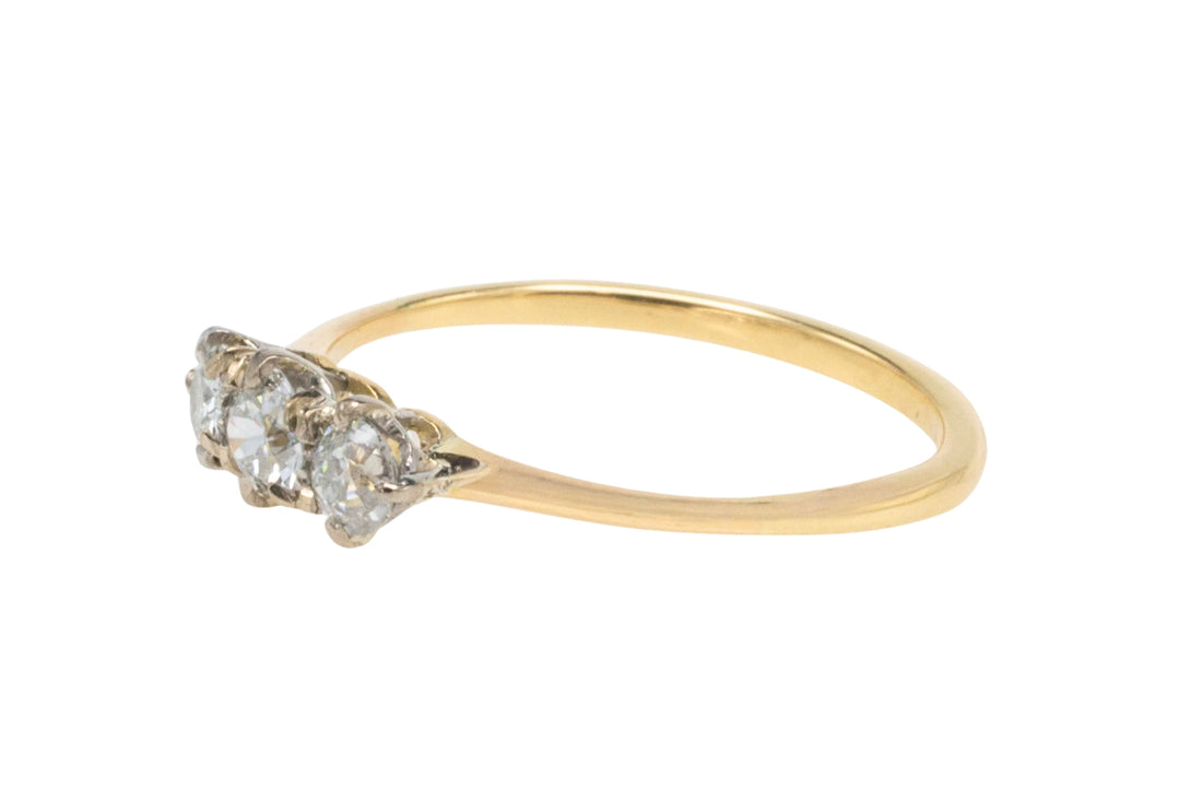 Edwardian old cut diamond ring in 18 carat gold