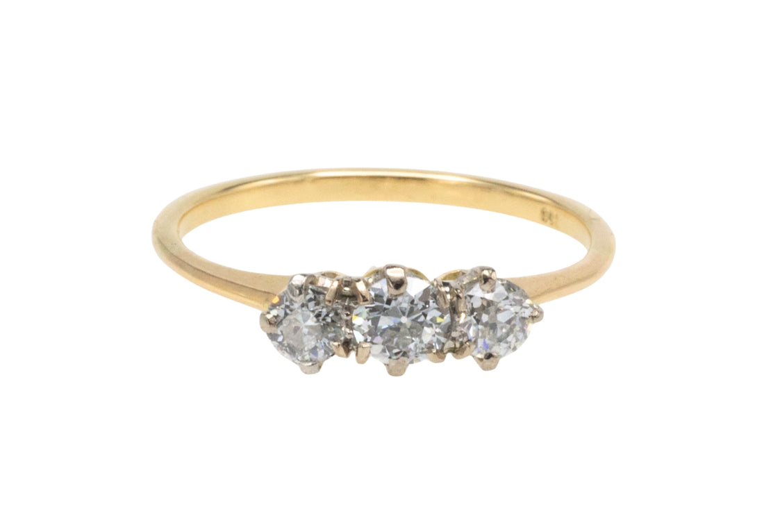 Edwardian old cut diamond ring in 18 carat gold