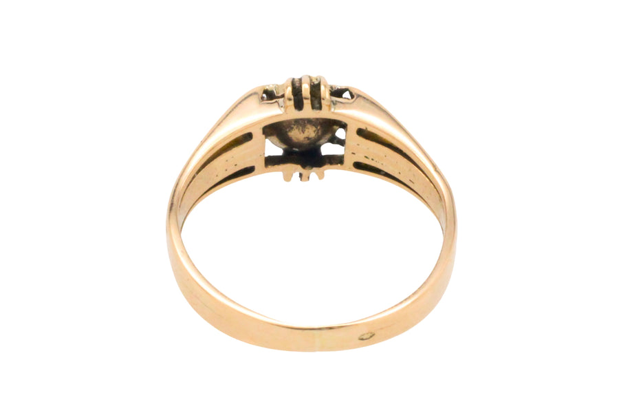 Antique rose diamond Belcher style ring