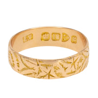 Antique band with floral motif from 1900-The Antique Ring Shop